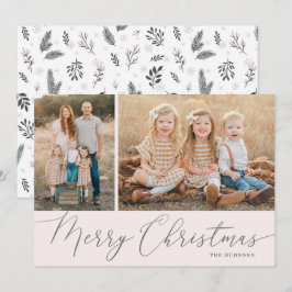 Cartão De Festividades Silver Script Feliz Natal Elegante 2 Foto