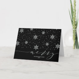 Cartão De Festividades Silver Snowflakes Merry Christmas Holiday Greeting