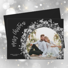 Cartão De Festividades Silver Stars Feliz Foto de Natal