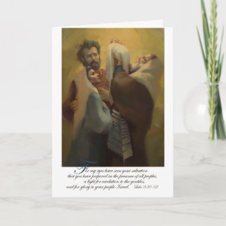 Cartão De Festividades Simeon que abençoa Jesus no templo