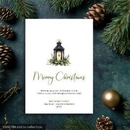 Cartão De Festividades Simple Boho Botanical Scandinavian Xmas Card