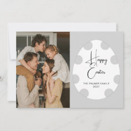 Cartão De Festividades Simple Elegant Egg Happy Easter Family Photo