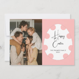 Cartão De Festividades Simple Elegant Egg Happy Easter Family Photo