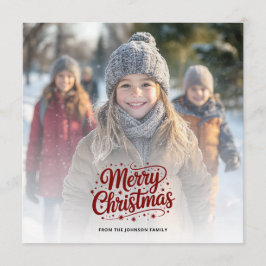 Cartão De Festividades Simple Elegant Merry Christmas Photo Card Gradient