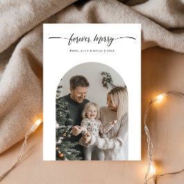 Cartão De Festividades Simple Forever Merry Family Photo Baby Christmas