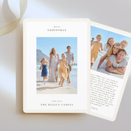 Cartão De Festividades Simple Frames Moss Green no Natal Beige