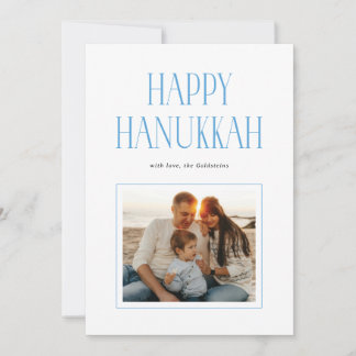 Cartão De Festividades Simple Modern Happy Hanukkah Typography Photo