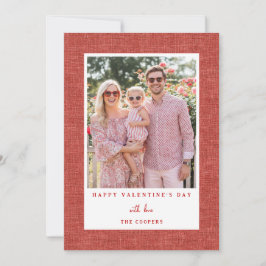 Cartão De Festividades Simple Red Happy Valentine's Day Photo Card