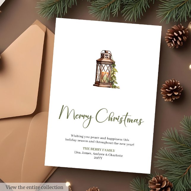 Cartão De Festividades Simple Sage Terracotta Christmas Greeting Card (Simple Sage Terracotta Christmas Greeting Card

)