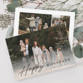 Cartão De Festividades Simple Script 3 Foto Feliz