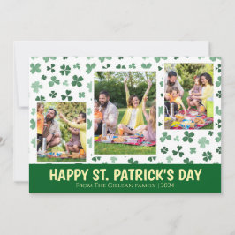 Cartão De Festividades Simple St. patrick's day Shamrocks family photo