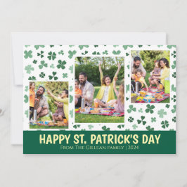 Cartão De Festividades Simple St. patrick's day Shamrocks family photo