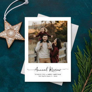 Cartão De Festividades Simples anual Revisar Foto da Família Moderna Nata