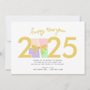 Cartão De Festividades Simples Arco de Caixa de Presente no Natal Novo