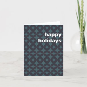 Cartão De Festividades Simples Azul Marinho Moderno Retro em Branco Por D