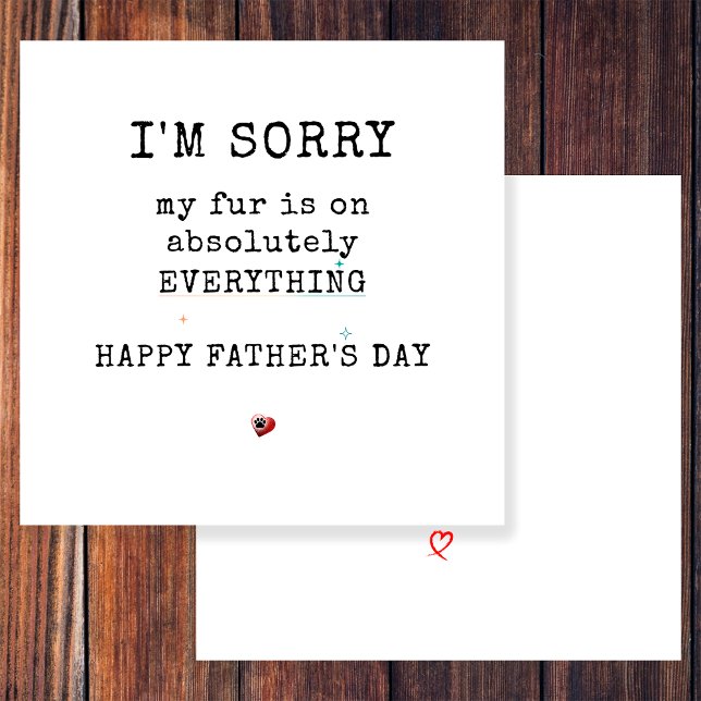 Cartão De Festividades Simples Dia de os pais Engraçado De Peles De Cão (Criador carregado)