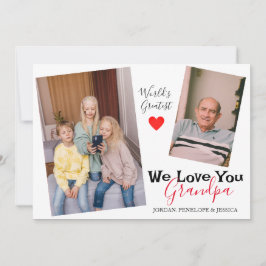 Cartão De Festividades simples Dia de os pais feliz, vovô, foto dois