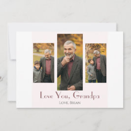 Cartão De Festividades simples Dia de os pais feliz, vovô, três fotos