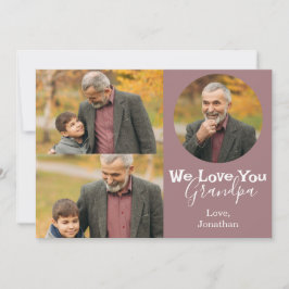 Cartão De Festividades simples Dia de os pais feliz, vovô, três fotos