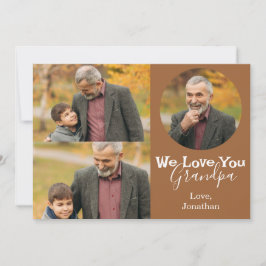 Cartão De Festividades simples Dia de os pais feliz, vovô, três fotos