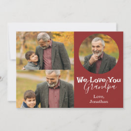 Cartão De Festividades simples Dia de os pais feliz, vovô, três fotos