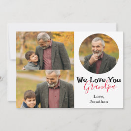 Cartão De Festividades simples Dia de os pais feliz, vovô, três fotos