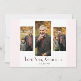 Cartão De Festividades simples Dia de os pais feliz, vovô, três fotos