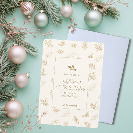 Cartão De Festividades Simples Dourado Inverno Sai do Natal