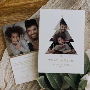 Cartão De Festividades Simples Dourado Minimalista Que Natal De Um Ano