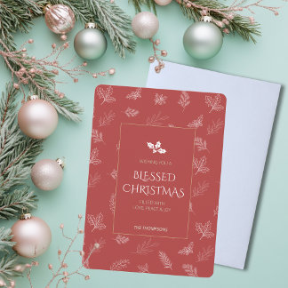 Cartão De Festividades Simples e Dourado inverno deixa o Natal vermelho