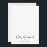 Cartão De Festividades Simples e Minimalista Natal Branco<br><div class="desc">Este simples cartão de Natal preto branco e minimalista é perfeito para uma celebração da época festiva. O design apresenta uma fonte elegante de caligrafia.</div>