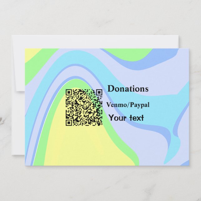 Cartão De Festividades Simples e mínimo adicionar doações de código de ba (Frente)