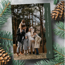 Simples e moderno Natal verde com duas fotos