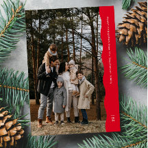 Simples e moderno natal vermelho de duas fotos