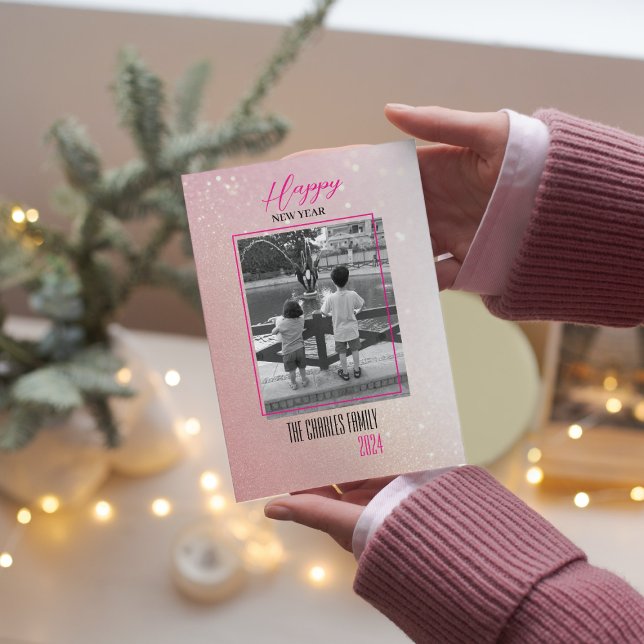 Cartão De Festividades Simples Elegância foto de Ano Novo  (Criador carregado)