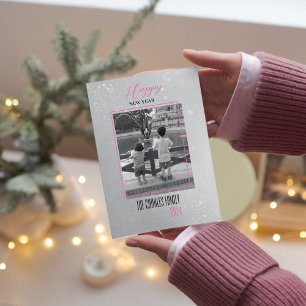 Cartão De Festividades Simples Elegância foto de ano novo 