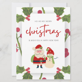 Cartão De Festividades Simples Elegante Aquarela Feliz Natal