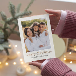 Cartão De Festividades Simples Elegante Feliz Natal Floral Back FOTO