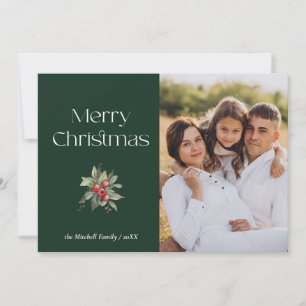 Cartão De Festividades Simples Elegante Feliz Natal Floral FOTO