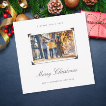 Simples Elegante Foto de Família Feliz Natal