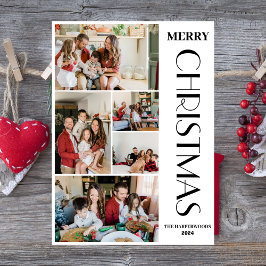 Cartão De Festividades Simples Elegante moderno 5 fotos da família de Nat