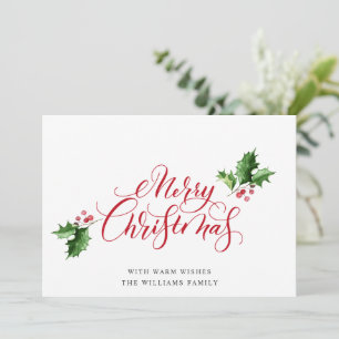 Cartão De Festividades Simples Elegante Saudação de Natal