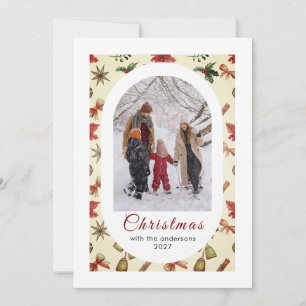 Cartão De Festividades Simples Elegantes Estilosas fotos de Natal em famí