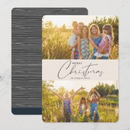 Cartão De Festividades Simples Foto da Cinza de Natal Merry Moderno