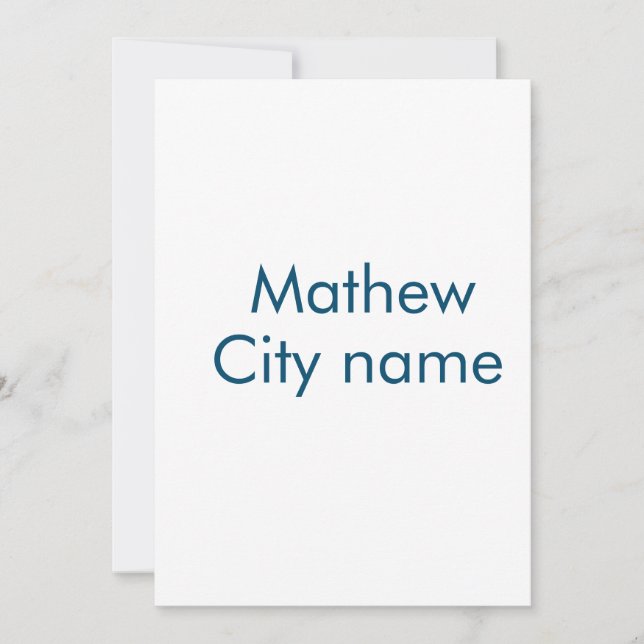 Cartão De Festividades simples letra inicial monograma adicionar sua letr (Frente)