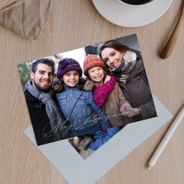 Cartão De Festividades Simples moderno Feliz Natal foto de família estilo