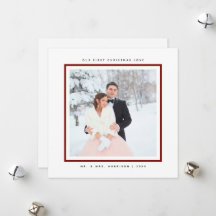 Simples Moderno Primeiro Natal Sr. e Sra. Flat