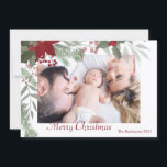 Cartão De Festividades Simples Natal Holly Botanical Greenery Foto<br><div class="desc">Neste Natal,  envie saudações da temporada aos seus amigos e famílias com este Simples Cartão de Férias de Natal Holly Botanical. Apresentando groselhas com coloração aquosa com uma elegante tipografia "Feliz Natal" com sua própria foto,  isso trará paz e alegria à família.</div>