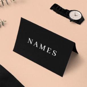 Cartão De Festividades Simples Preto Personalizado Adicionar Seu Nome Ele