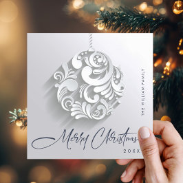 Cartão De Festividades Simples saudação de Enfeites de natal Moderno